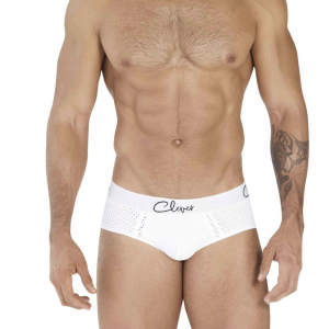 Мужские трусы брифы белые в сетку Clever TIME PIPING BRIEF 036701