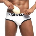 Мужские трусы брифы белые с push up JOCKMAIL JM2022-1