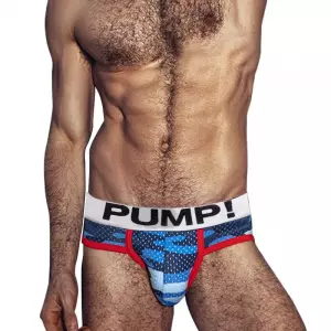 Мужские трусы брифы камуфляжные синие сетчатые PUMP! PU187-9