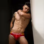 Мужские трусы брифы красные Pump Red Brief H69-8