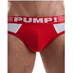 Мужские трусы брифы белые с красной вставкой PUMP! PM3-M245