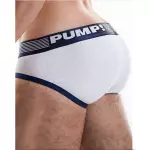 Мужские трусы брифы белые с синей вставкой PUMP! PM3-M245