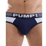 Мужские трусы брифы белые с синей вставкой PUMP! PM3-M245