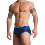 Мужские трусы брифы черные в сетку Pump Touchdown Brief Black Blue PM3-M214