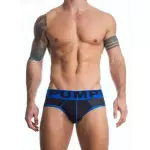 Мужские трусы брифы черные в сетку Pump Touchdown Brief Black Blue PM3-M214