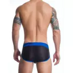 Мужские трусы брифы черные в сетку Pump Touchdown Brief Black Blue PM3-M214